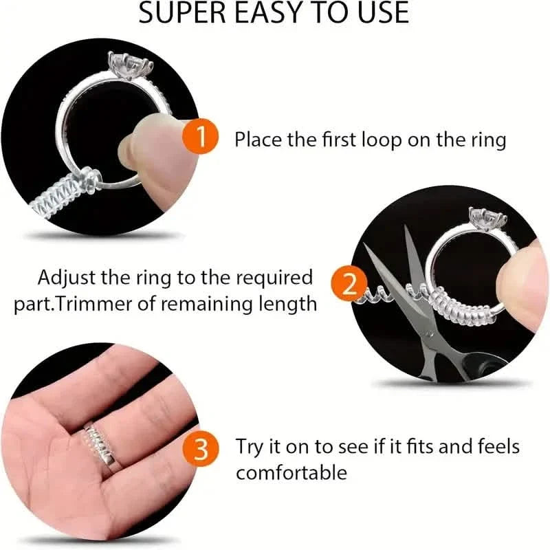 4-Piece Set: Invisible Silicone Ring Size Adjusters – Unisex, Flexible, Minimalist 4