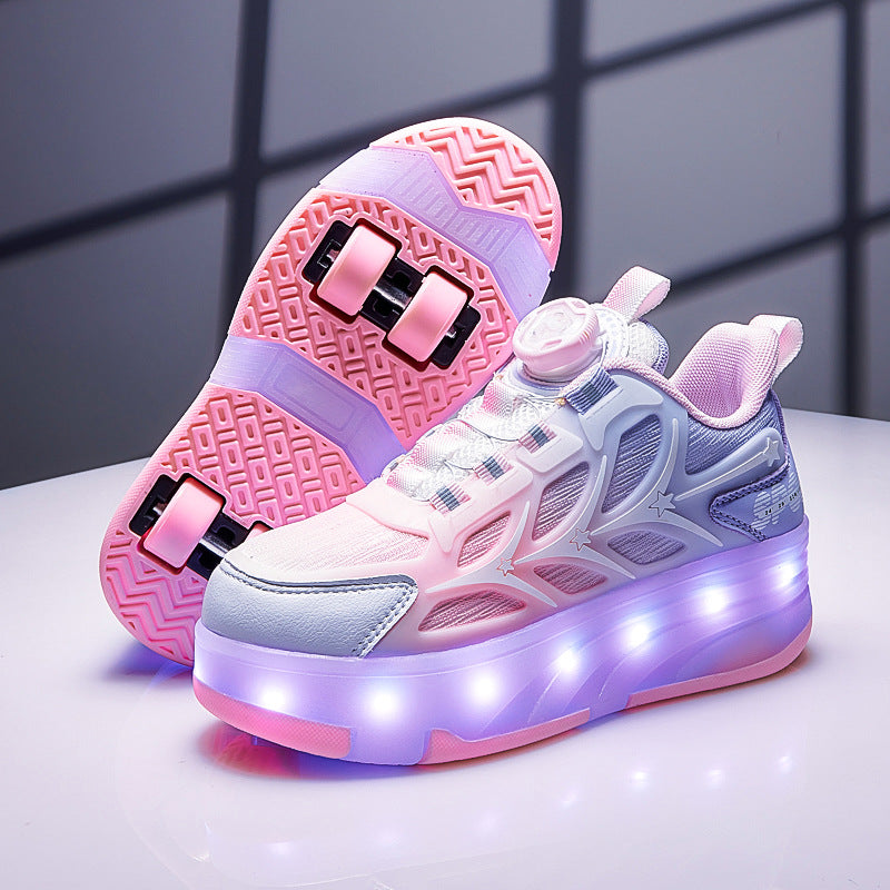 Four-Wheel Childrens Flashing Mesh Roller Skates 1