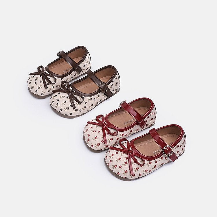 Children's Shoes Korean Version Girls' Soft Soled Bow Princess Single Shoes Mid Size Girls' Leather Shoes Trend 3