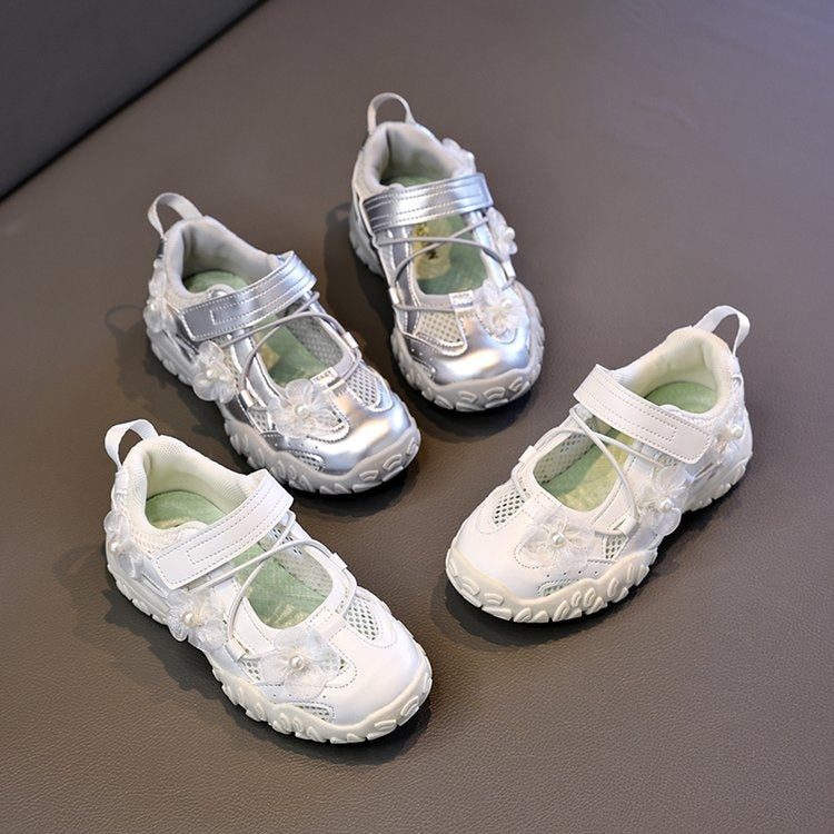 2026 Summer New Kids Sports Sandals, Hollow Mesh Flower Casual Shoes, Breathable Shallow Mouth Girls Shoes For Little Girls 2