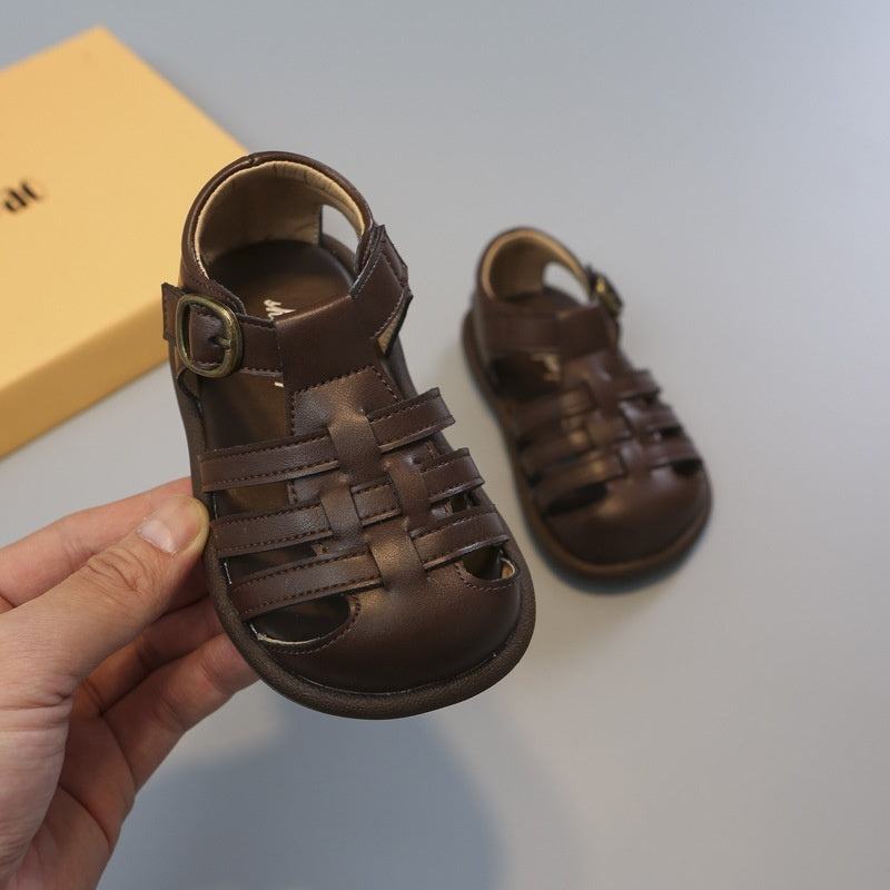 Girls' Closed Toe Children's Shoes Toddler Shoes Woven Hollowed Roman Shoes 11