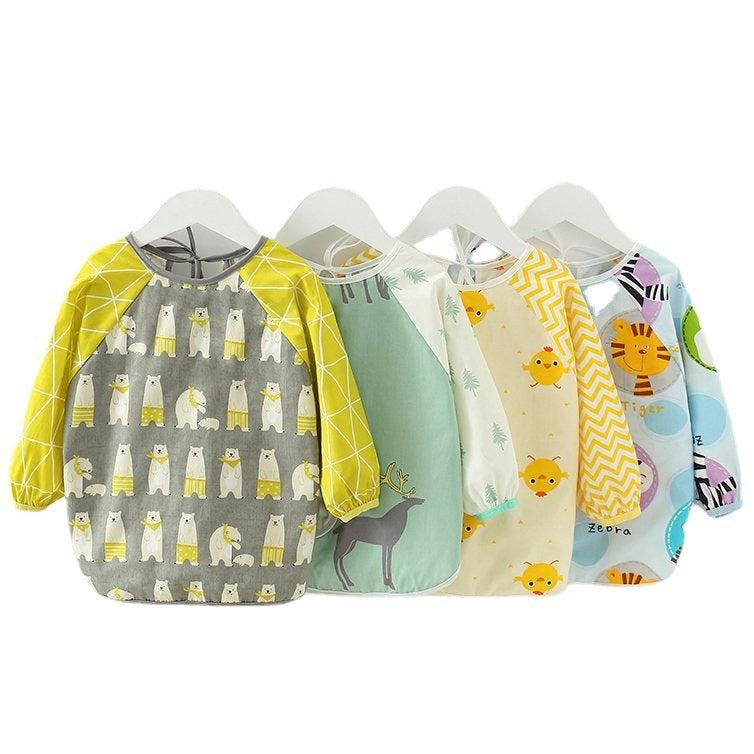 Baby Dinner Coverall Bib Spring And Autumn Long Sleeve Apron 2