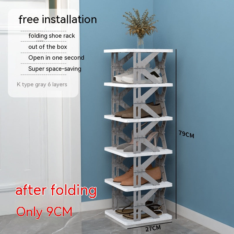 Plastic Installation-free Shoe Rack Storage Shoe Rack Folding Shoe Cabinet 12