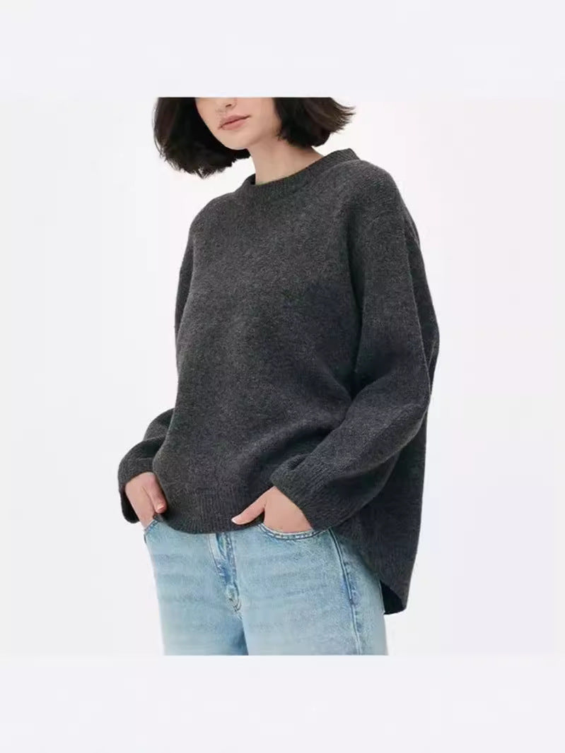 Sweet Crew Neck Pullover Sweater Winter Fashion Loose Long-sleeved Tops For Women Clothing 8