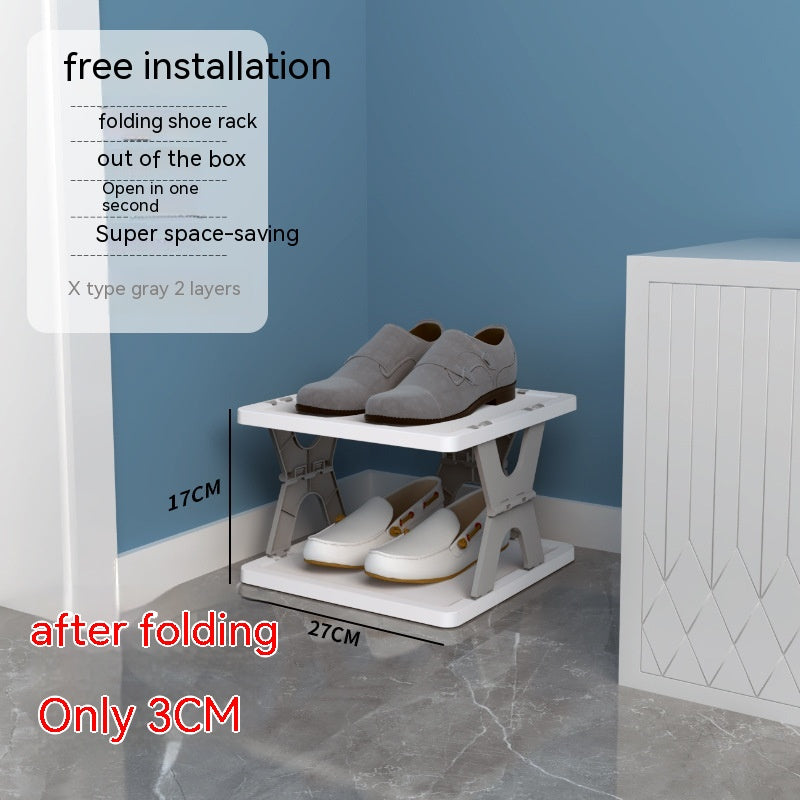 Plastic Installation-free Shoe Rack Storage Shoe Rack Folding Shoe Cabinet 18