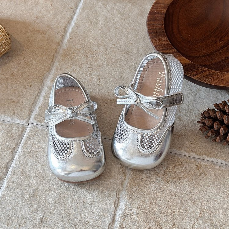 2026 New Arrival Girls' Mesh Leather Shoes, Breathable Soft Sole Loafers, Cute Princess Shoes For Little Girls 3