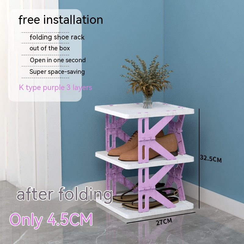 Plastic Installation-free Shoe Rack Storage Shoe Rack Folding Shoe Cabinet 4