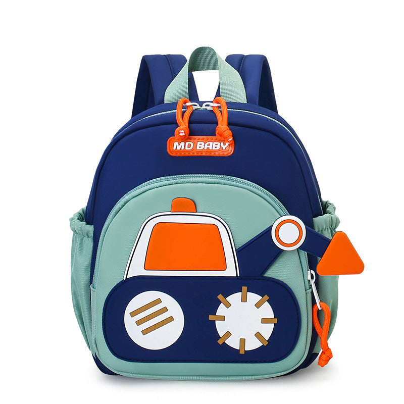 Cute Childrens Backpack Early Education Little Excavator Casual Shoulder Bag 9