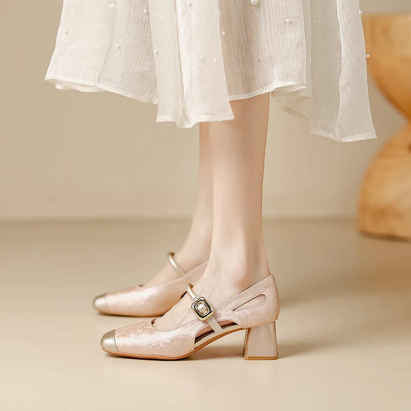 Womens Shoes Soft-soled Fashionable High Heels Outerwear Mary Jane High Heels 3