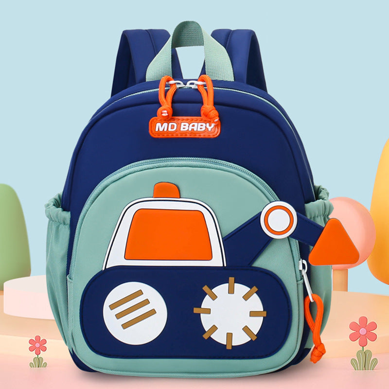 Cute Childrens Backpack Early Education Little Excavator Casual Shoulder Bag 3