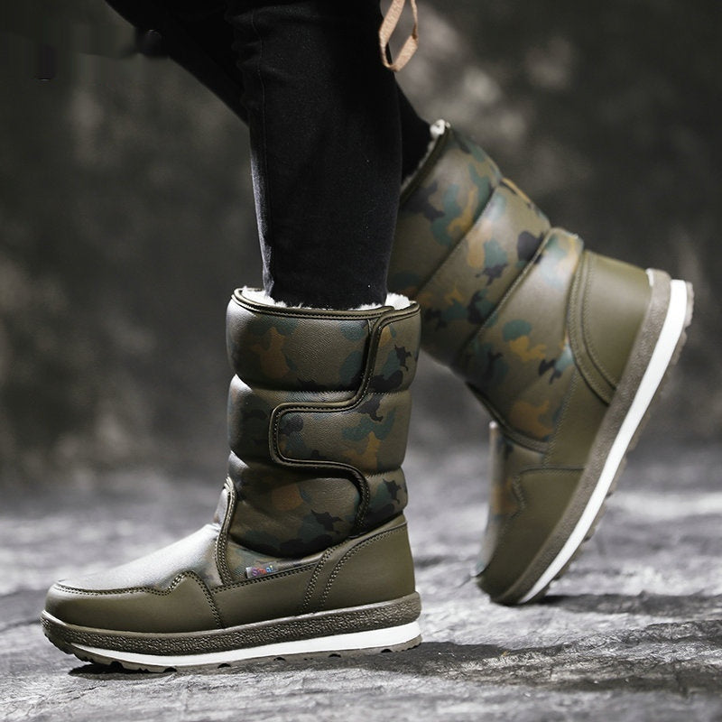 Waterproof And Slip-resistant Winter Mid-top Fleece-lined Thick Children's Winter Shoes 1