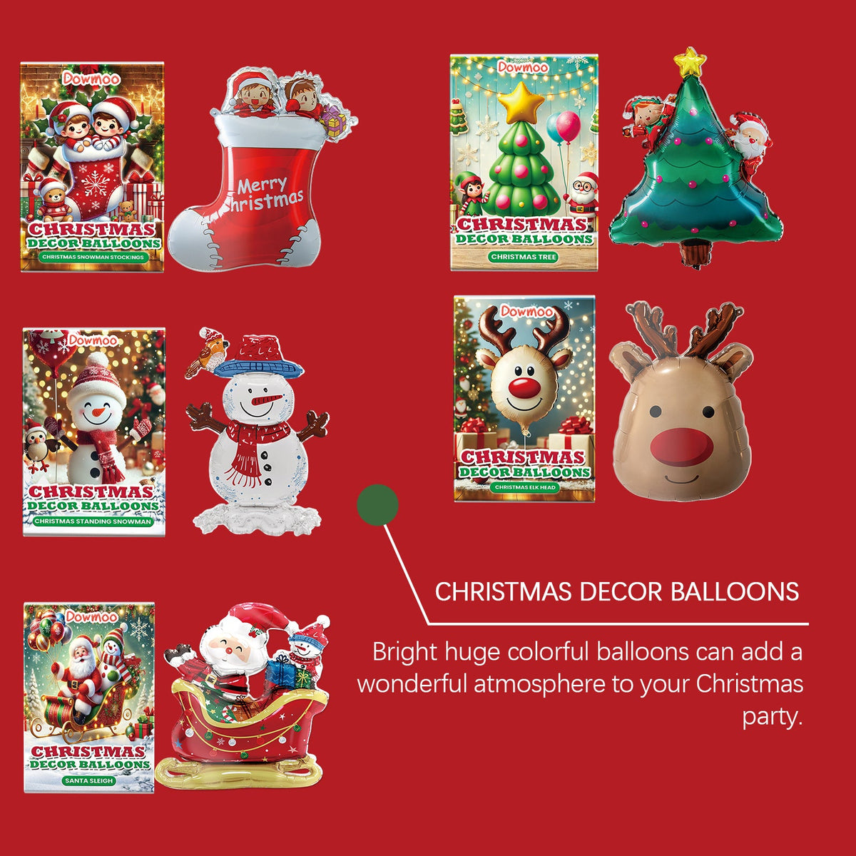Christmas Balloons Balloon Standing Santa Claus Reindeer Christmas Tree Event Atmosphere Arrangement 4