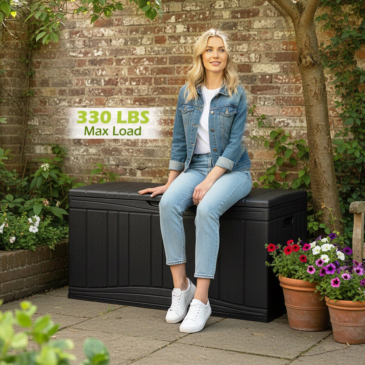 80 Gallon Outdoor Deck Box with Lockable Lid 6