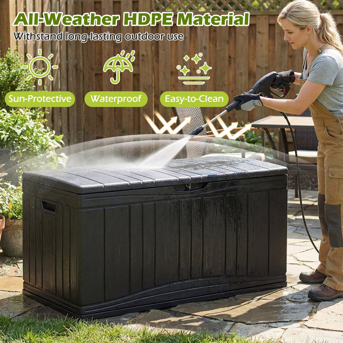 80 Gallon Outdoor Deck Box with Lockable Lid 8