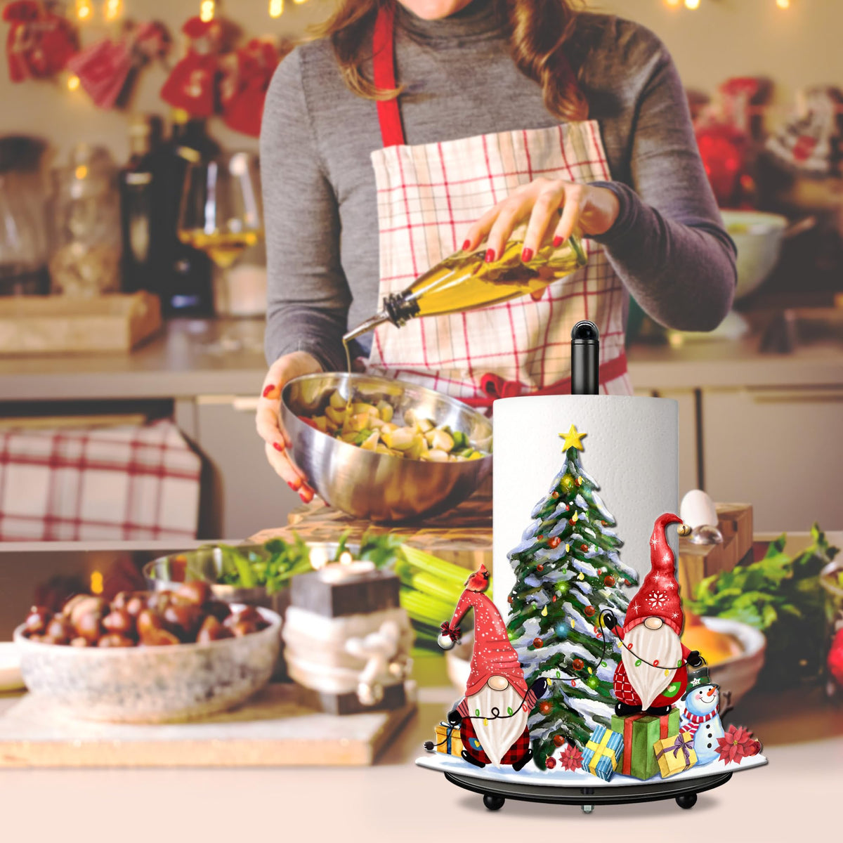 pinata Christmas Gnome Paper Towel Holder Kitchen Countertop Decor 6