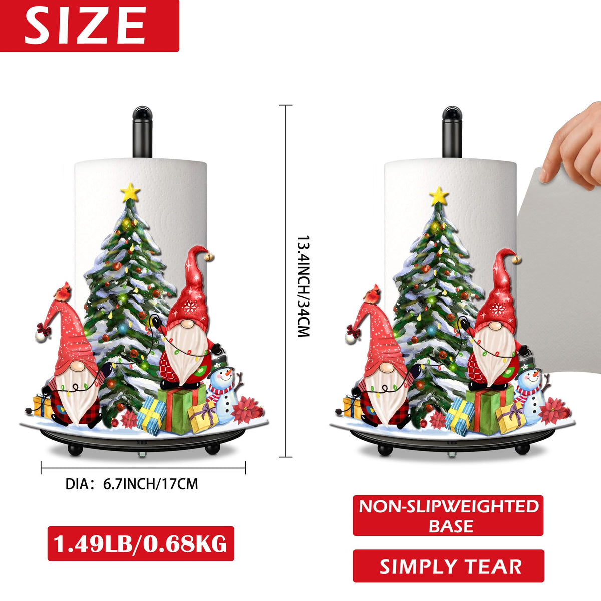 pinata Christmas Gnome Paper Towel Holder Kitchen Countertop Decor 2