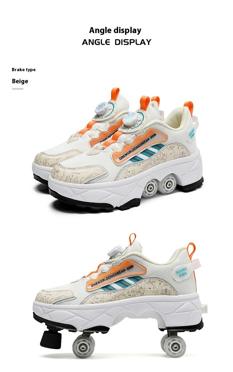 Children's Skates Four-wheel Invisible Deformation 5
