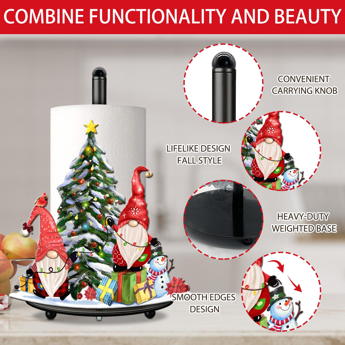 pinata Christmas Gnome Paper Towel Holder Kitchen Countertop Decor 4