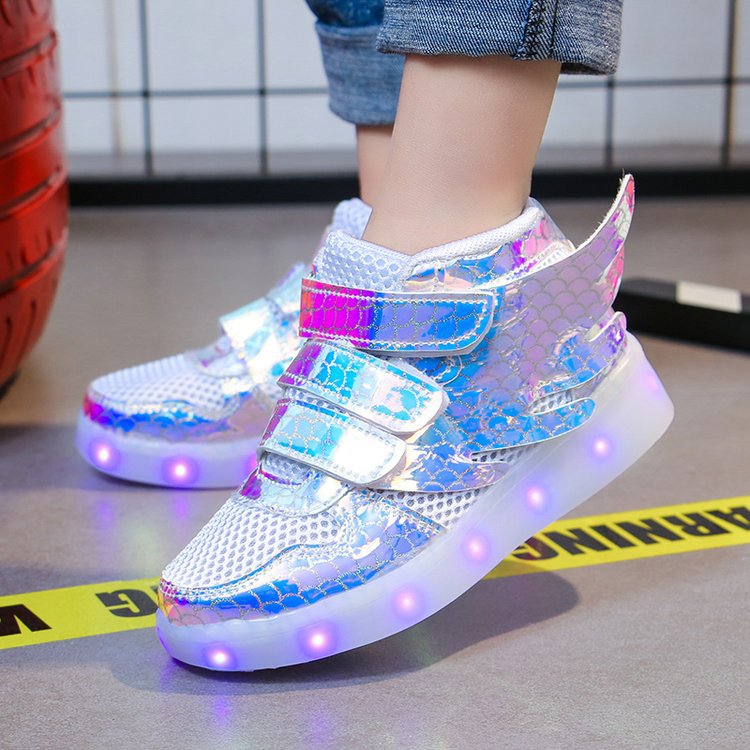 Lights up, children's sneakers, glitter shoes 1