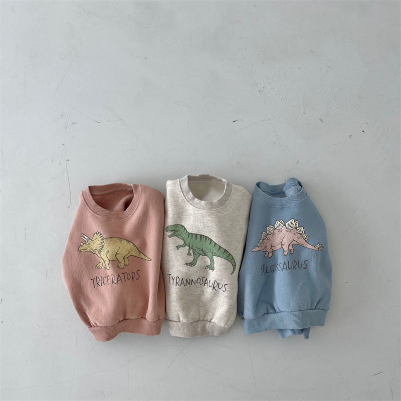 New Children's Cute Dinosaur Fleece Soft Pullover Sweater 2