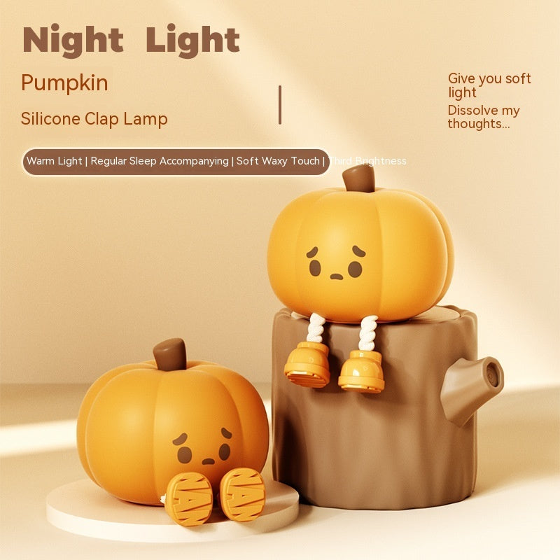 Home Decor Halloween Pumpkin Night Light Cute Soft Silicone Lamp Touch  Dimmable Rechargeable Bedside Decor Light Kids Gifts Halloween Decorations 9