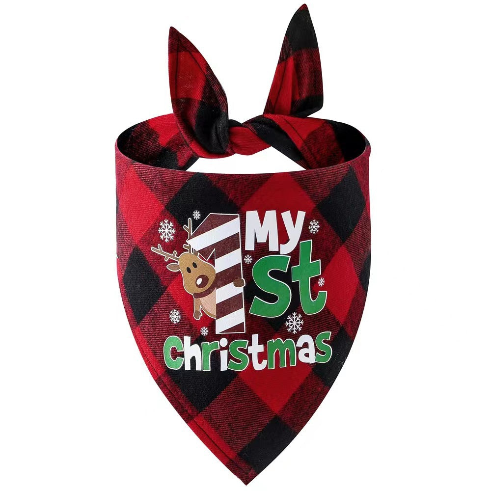 Christmas Day Border Protection Pet Small, Medium, and Large Dogs, Dogs, Cats, Teddy Triangular Towels, Water Jars 10