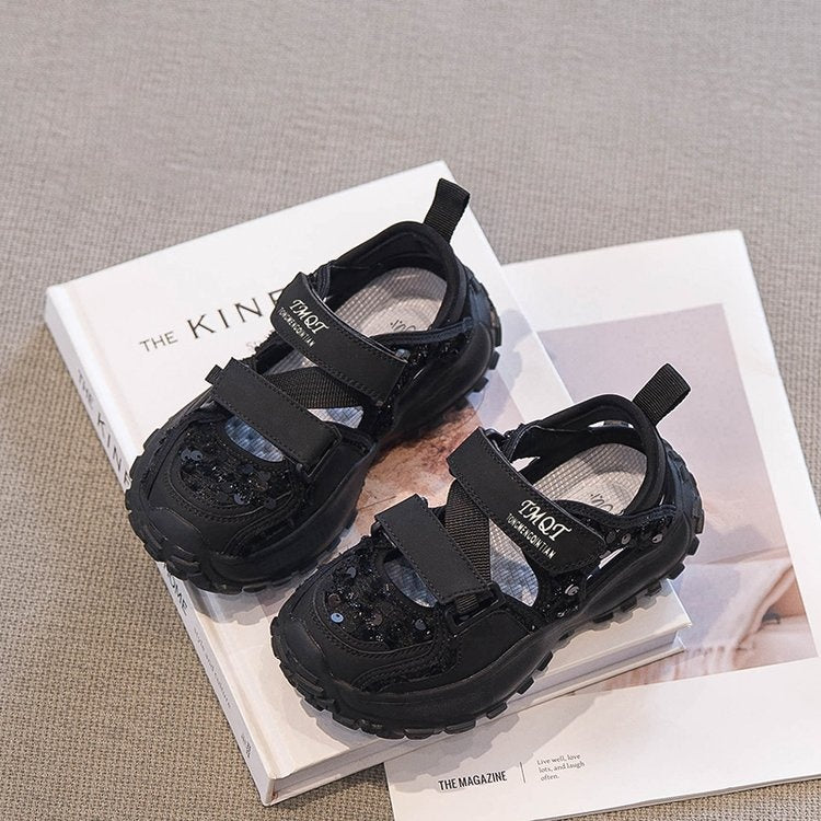 2026 New Spring Summer Girls Sports Sandals, Breathable Mesh Closed Toe Casual Shoes For Toddlers & Older Kids 2