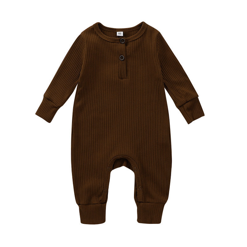 New Baby Jumpsuit Sunken Stripe Trousers Romper Western Style 2