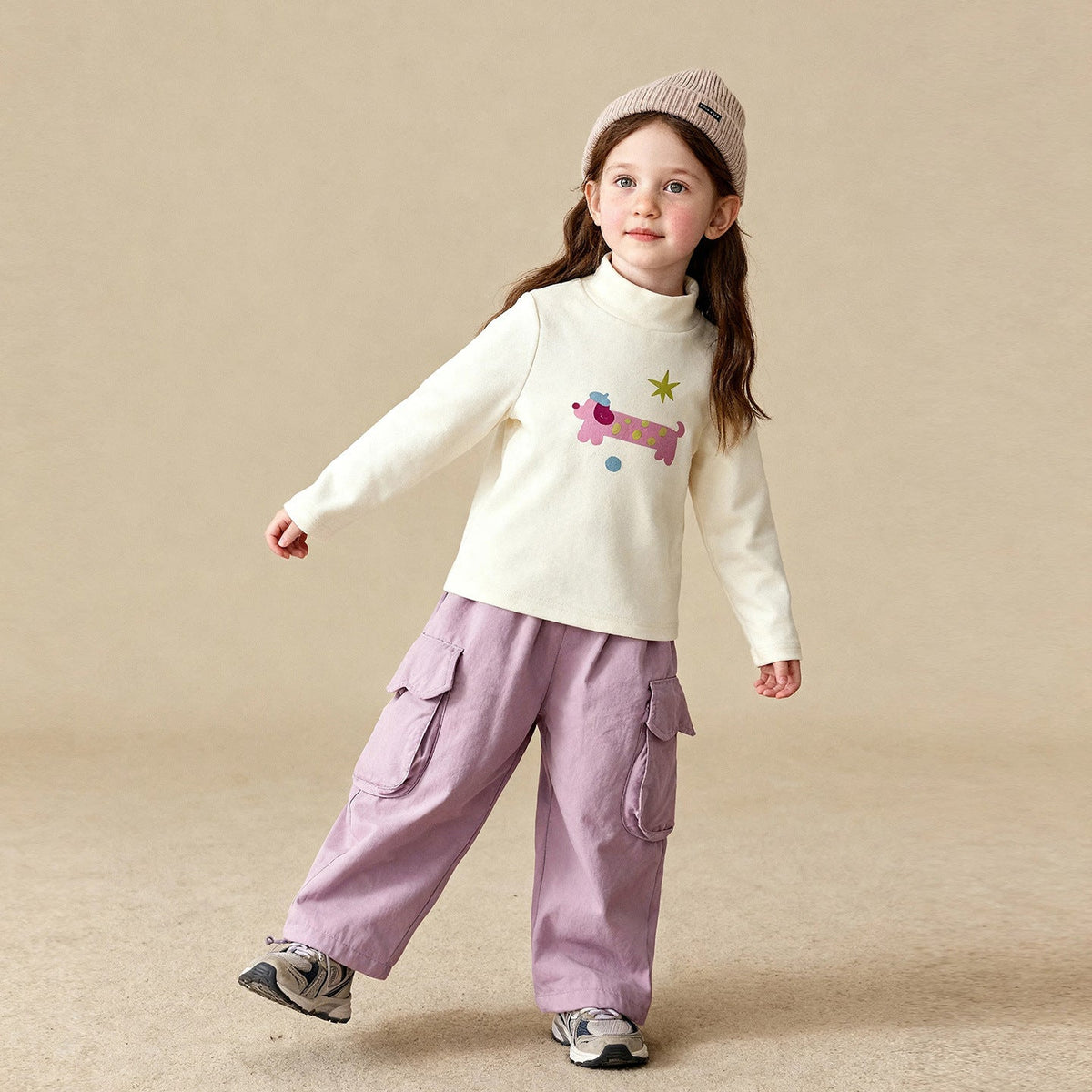 Kids Double-Layer Fleece All-Match Workwear Pants 3