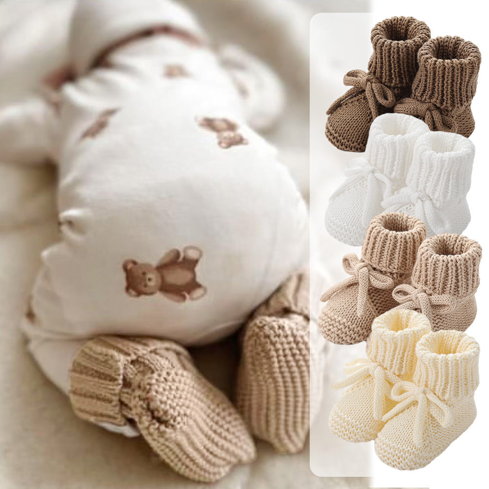 Bow-tie Strap Knitted Toddler Shoes 1