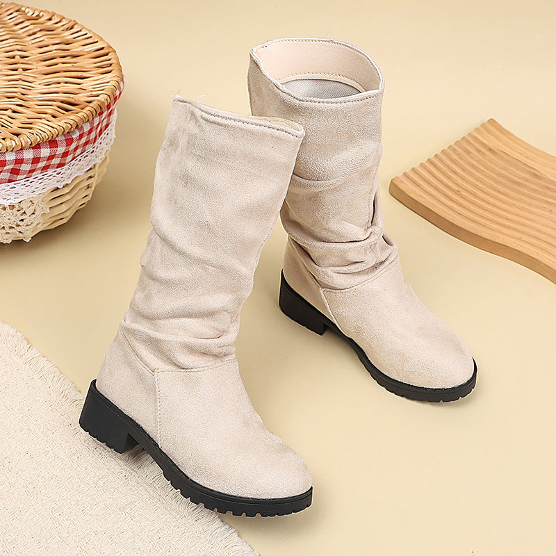 Korean-style Velvet-lined High-top Kids' Fashion Boots 7