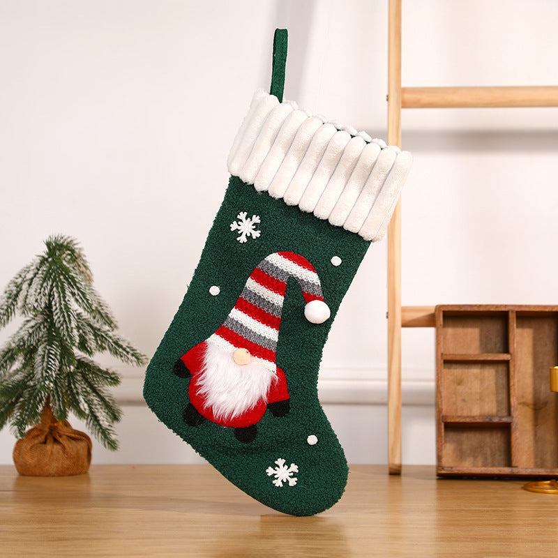 Christmas decorations, candy socks, embroidered Santa Claus socks, Christmas children's gifts, socks, gift bags, pendants 6