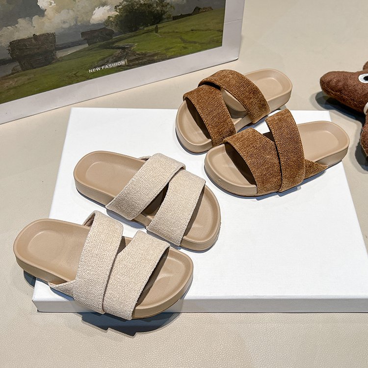 Girls' Summer New Thick Soled Fairy Style Beach Slippers For Outdoor Wear, Haken One-piece Slippers For Vacation 6