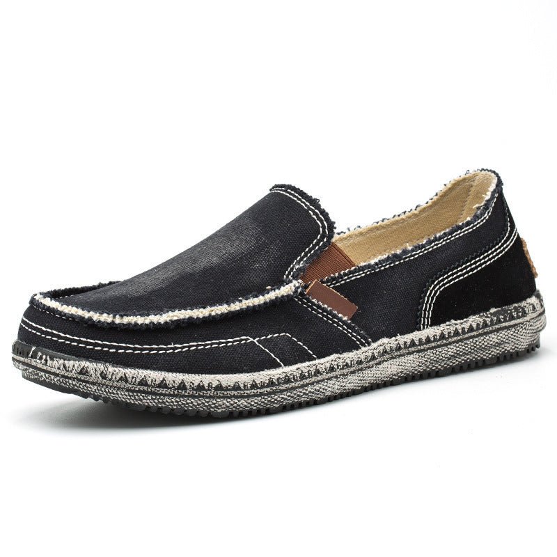 Mens Casual Canvas Loafer Shoes Fashionable Washed Denim 5