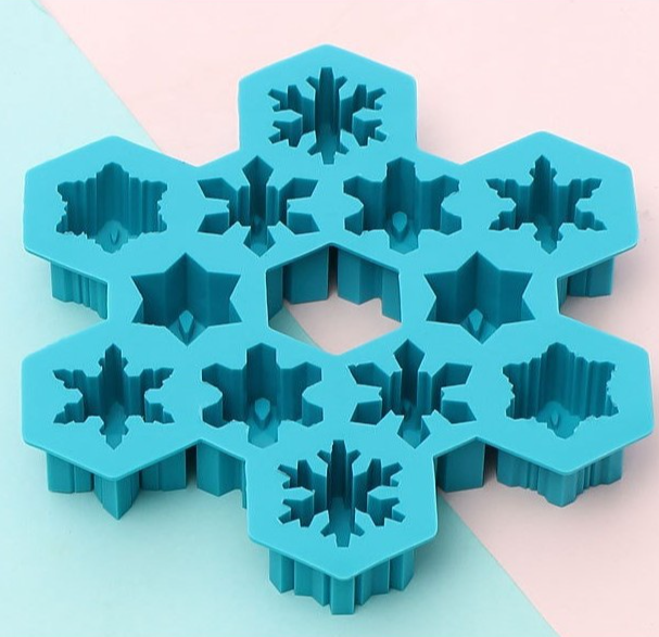 1 PCS Christmas Ice Molds Chocolate Snowflake Cookie Gummies Gummy Silicone Soap Biscuit 8
