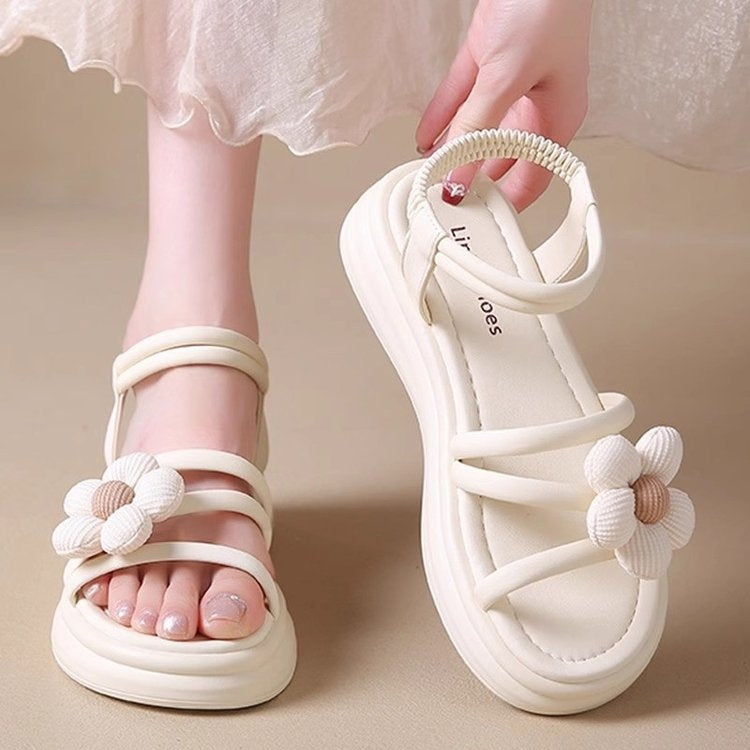 2025 Summer New Kids' Sandals, Comfortable Fashionable Casual Flower Design, Unisex Beach Shoes For Students And Children 3