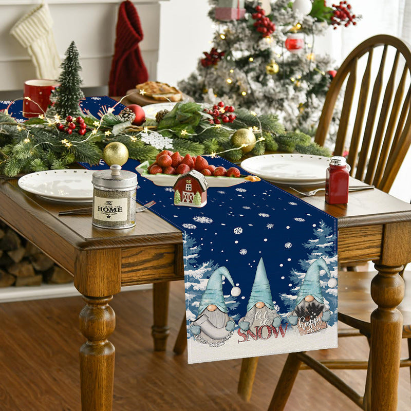 Dwarf Christmas Table Flag Living Room Festival Tablecloth Home Cabinet Decoration Tablecloth Mat Tea Flag 2