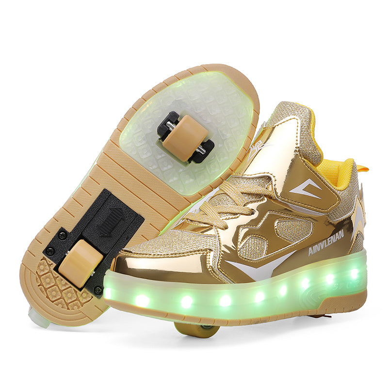 New Boy Student Roller Skating Shoelace Wheels 7