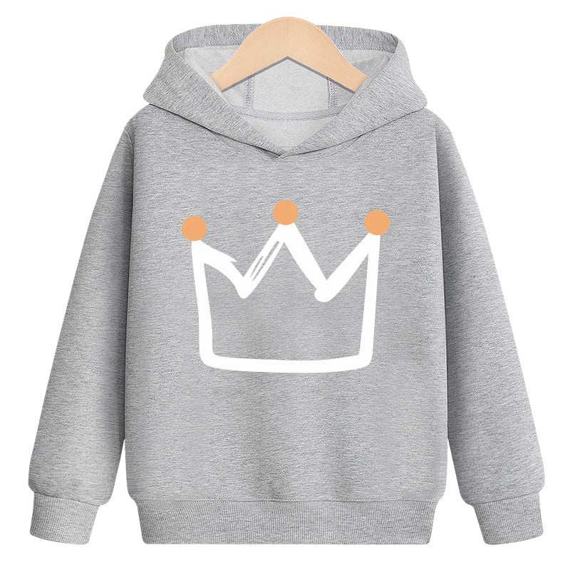 Crown hooded plus velvet sweatshirt 3