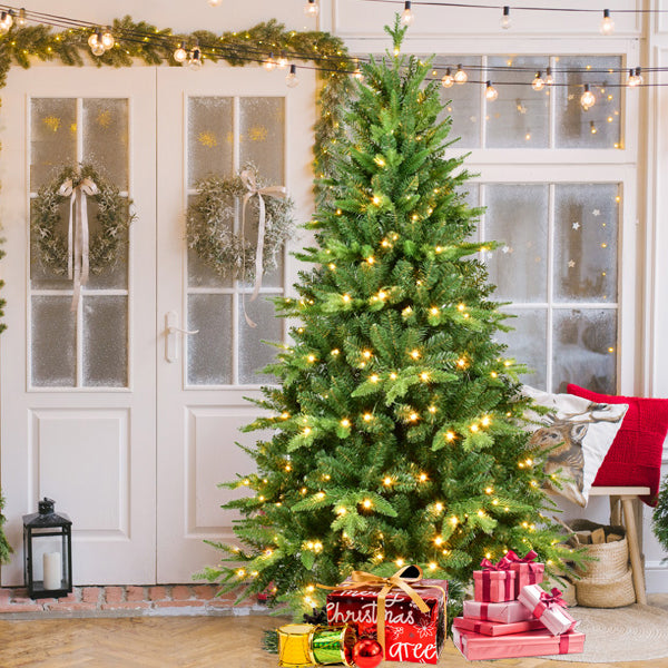 7FT PE&PVC Prelit Christmas Tree 7