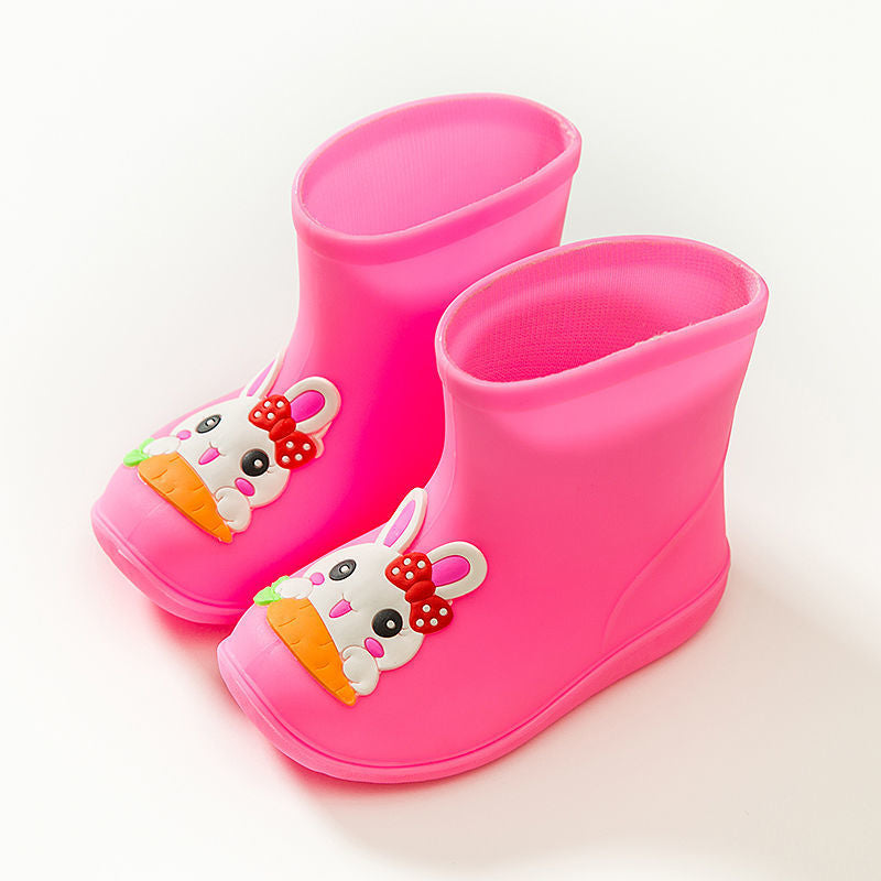 Non-slip Stylish Rubber Shoes Men's And Women's Children & Baby Baby Velvet Rain Boots 6
