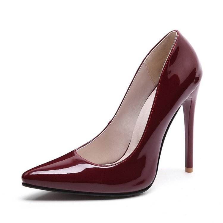 Stiletto-heeled Pointed-toe Professional Womens Shoes All-leather Pointed High Heels 6