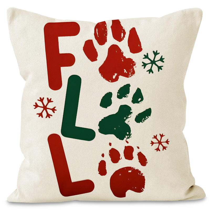Christmas striped pillow cover linen black cat print pillowcase home holiday decoration cushion cover 8