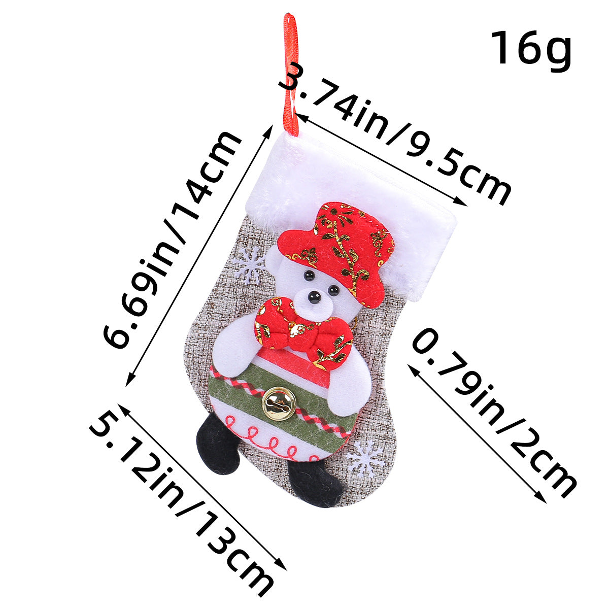 Christmas Doll Socks Cartoon Plush Christmas Socks Christmas Tree Pendant Santa Claus Snowman Candy Gift Bag 8