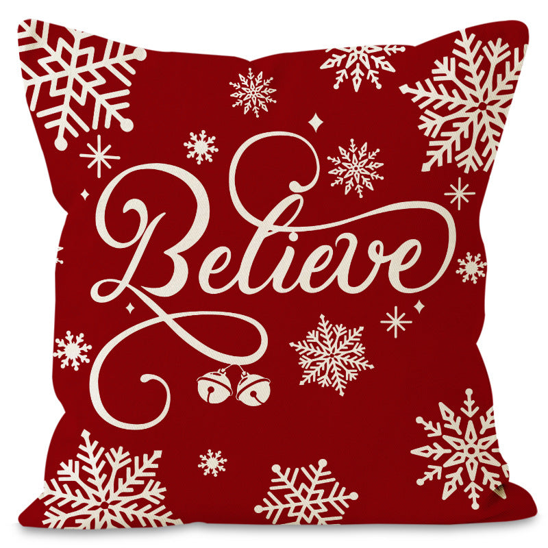 Christmas red ball pillow cover Christmas holiday themed home decoration pillowcase linen waist pillow 9