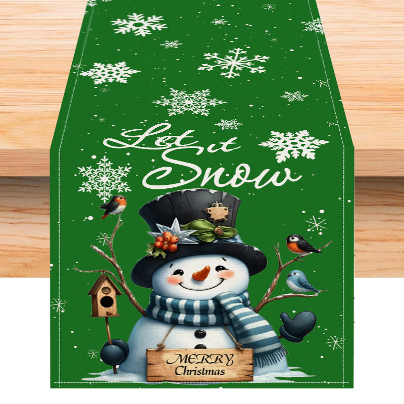 Christmas snowman linen table flag living room dining table decoration tablecloth Christmas restaurant tablecloth coffee table cloth 9