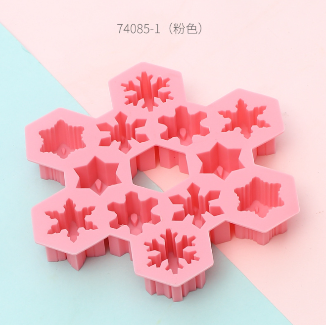 1 PCS Christmas Ice Molds Chocolate Snowflake Cookie Gummies Gummy Silicone Soap Biscuit 10