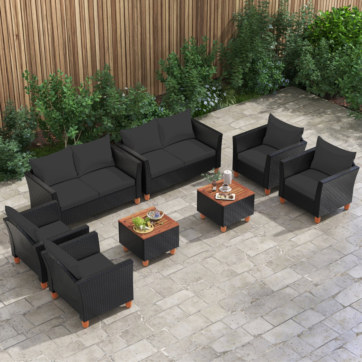 8-Piece Outdoor Conversation Set with Storage Coffee Table 1