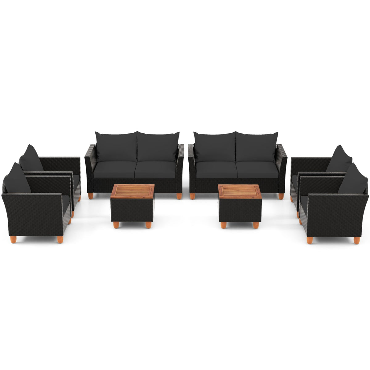 8-Piece Outdoor Conversation Set with Storage Coffee Table 2