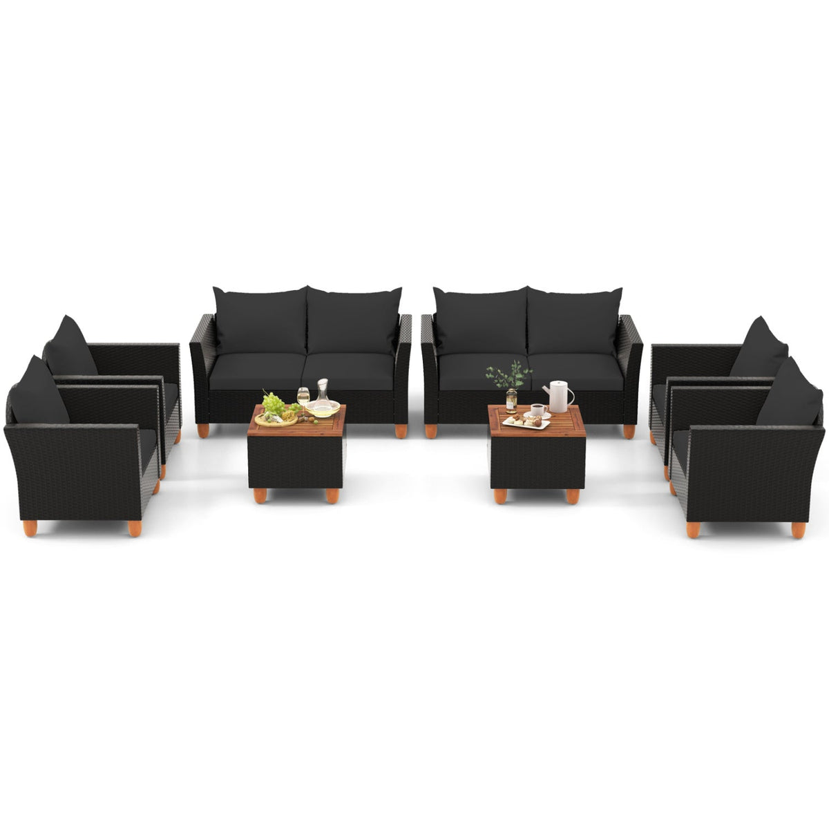 8-Piece Outdoor Conversation Set with Storage Coffee Table 3
